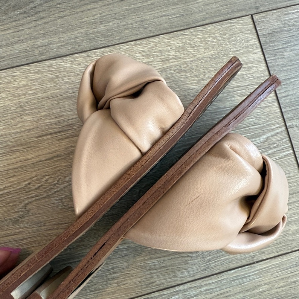 Nine West Taupe Knotted Slide Sandals - Picture 11 of 11